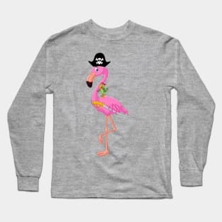 I Just Really Like Pink Pirates Flamingo Long Sleeve T-Shirt